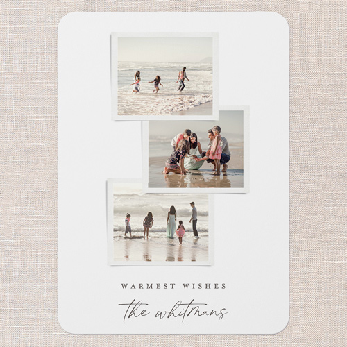 Stacked Photographs Holiday Card, White, 5x7 Flat, Write Your Own, 100% Recycled Cardstock ?, Rounded