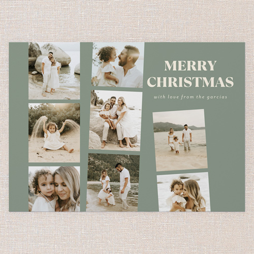 Tilted Tiles Holiday Card, Green, 5x7 Flat, Write Your Own, Standard Smooth Cardstock, Square, Green