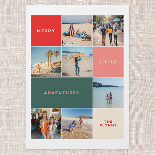 Merry Adventures Holiday Card, Red, 5x7 Flat, Write Your Own, Standard Smooth Cardstock, Square