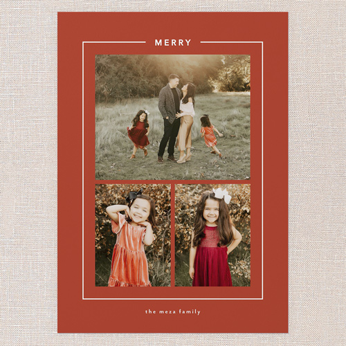 Surrounded Sentiment Holiday Card, Red, 5x7 Flat, Christmas, Standard Smooth Cardstock, Square, Red