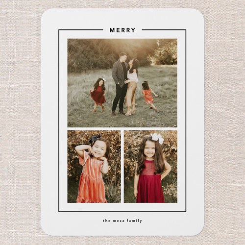 Surrounded Sentiment Holiday Card, White, 5x7 Flat, Christmas, Matte, Signature Smooth Cardstock, Rounded