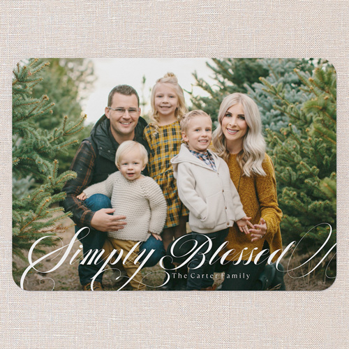 Swirling Sentiments Holiday Card, White, 5x7 Flat, Religious, Matte, Signature Smooth Cardstock, Rounded, White