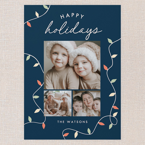 All The Lights Holiday Card, Blue, 5x7 Flat, Holiday, Luxe Double-Thick Cardstock, Square, Navy