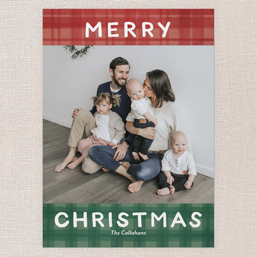Pretty In Plaid Holiday Card, Red, 5x7 Flat, Christmas, Matte, Signature Smooth Cardstock, Square, Red