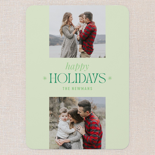 Splendid Seasons Holiday Card, Green, 5x7 Flat, Holiday, 100% Recycled Cardstock , Rounded, Green