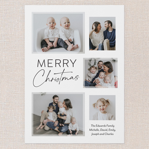 Modern Framing Holiday Card, White, 5x7 Flat, Christmas, Standard Smooth Cardstock, Square, White