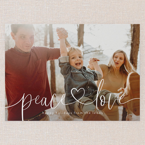 Happy Heartstrings Holiday Card, White, 5x7 Flat, Holiday, Luxe Double-Thick Cardstock, Square, White