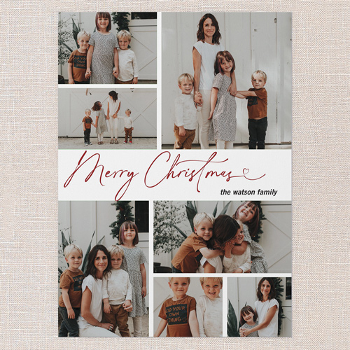 Simple Sleek Holiday Card, White, 5x7 Flat, Christmas, Pearl Shimmer Cardstock, Square, White