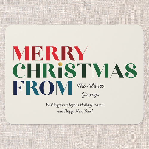 Dashing Greeting Holiday Card, Beige, 5x7 Flat, Christmas, Matte, Signature Smooth Cardstock, Rounded, Cream