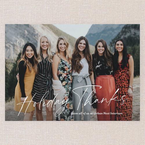 Holiday Thanks Holiday Card, White, 5x7 Flat, Holiday, Standard Smooth Cardstock, Square, White