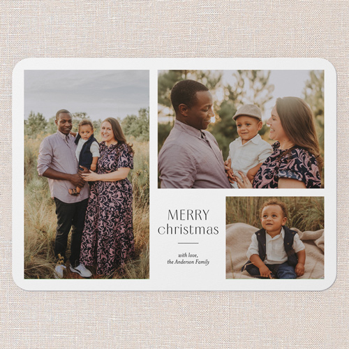 Simple Multi Holiday Card, White, 5x7 Flat, Christmas, Matte, Signature Smooth Cardstock, Rounded, White