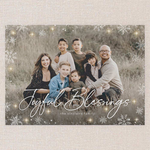 Snowflake Glow Holiday Card, White, 5x7 Flat, Religious, 100% Recycled Cardstock , Square, White