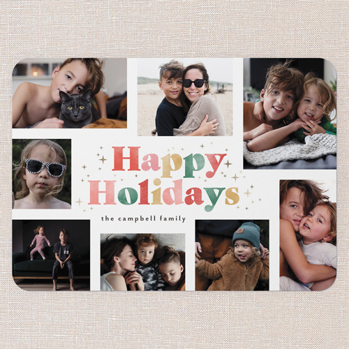 Textured Letters Holiday Card, White, 5x7 Flat, Holiday, Matte, Signature Smooth Cardstock, Rounded, White