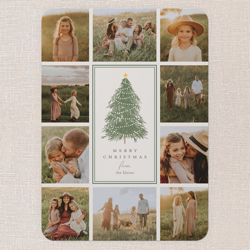 Editable Tree Layout Holiday Card, Grey, 5x7 Flat, Christmas, Matte, Signature Smooth Cardstock, Rounded, Whisper Gray