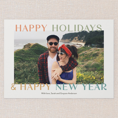 Tonal Frame Holiday Card, White, 5x7 Flat, Holiday, Matte, Signature Smooth Cardstock, Square, White