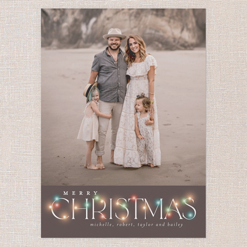 Lit Type Holiday Card, none, Grey, 5x7 Flat, Christmas, Matte, Signature Smooth Cardstock, Square, Cobblestone