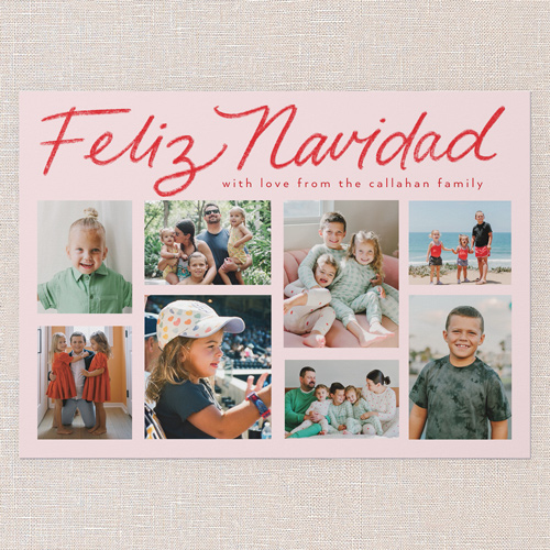 Joining Joy Holiday Card, Pink, 5x7 Flat, Feliz Navidad, Matte, Signature Smooth Cardstock, Square, Magnolia