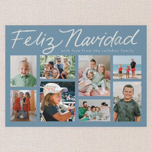 Joining Joy Holiday Card, Blue, 5x7 Flat, Feliz Navidad, Matte, Signature Smooth Cardstock, Square, Marine