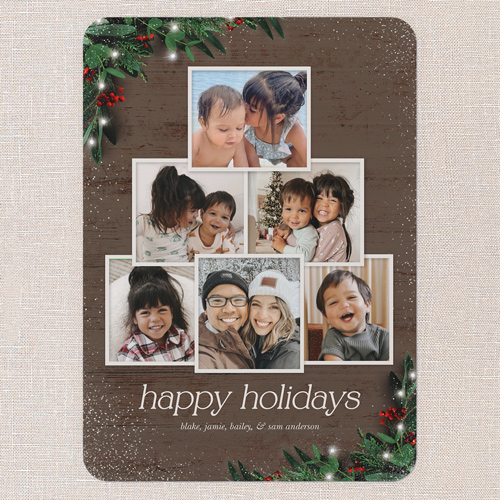 Botanical Photo Tree Holiday Card, Brown, 5x7 Flat, Holiday, Matte, Signature Smooth Cardstock, Rounded, Volcano