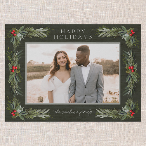 Holly Hearth Holiday Card, Beige, 5x7 Flat, Holiday, Luxe Double-Thick Cardstock, Square, Quarry