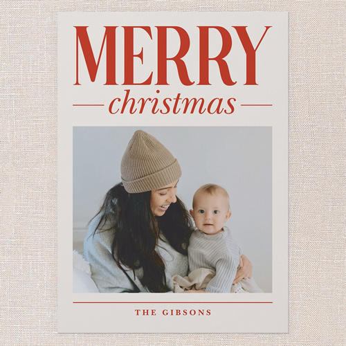 Large Impression Holiday Card, Red, 5x7 Flat, Christmas, Standard Smooth Cardstock, Square, Red