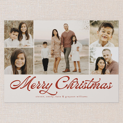 Timeless Gallery Holiday Card, Red, 5x7 Flat, Christmas, Luxe Double-Thick Cardstock, Square, Cinnamon