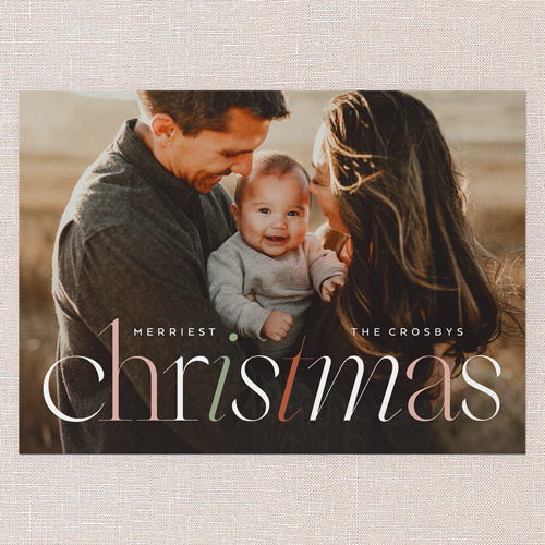 Chroma Serif Holiday Card, Beige, 5x7 Flat, Christmas, Standard Smooth Cardstock, Square, Beige