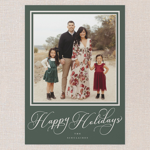 Signed Impressions Holiday Card, Green, none, 5x7 Flat, Holiday, Standard Smooth Cardstock, Square, Green