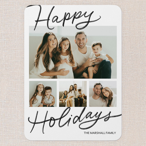 Handwritten Highlights Holiday Card, none, White, 5x7 Flat, Holiday, Matte, Signature Smooth Cardstock, Rounded, White