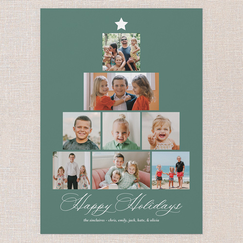 Memory Tree Holiday Card, Green, none, 5x7 Flat, Holiday, Luxe Double-Thick Cardstock, Square, Fern