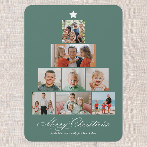 Memory Tree Holiday Card, none, Green, 5x7 Flat, Christmas, Matte, Signature Smooth Cardstock, Rounded, Fern