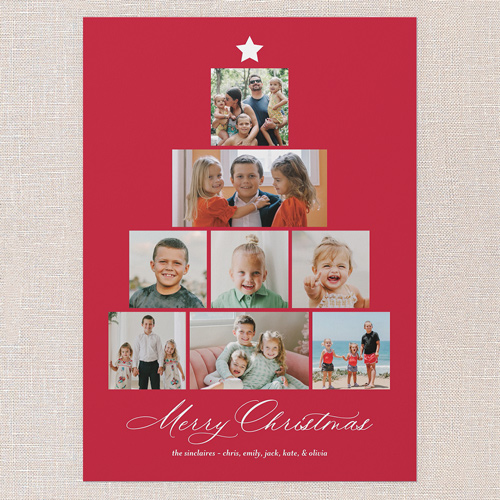 Memory Tree Holiday Card, Red, none, 5x7 Flat, Christmas, 100% Recycled Cardstock , Square, Red