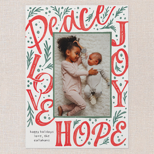 Big Words Holiday Card, White, 5x7 Flat, Holiday, Matte, Signature Smooth Cardstock, Square, White