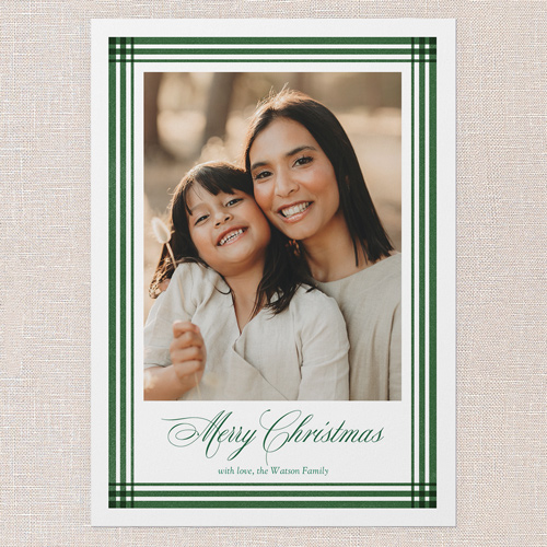 Classy Outline Holiday Card, Green, 5x7 Flat, Christmas, 100% Recycled Cardstock , Square, Tree