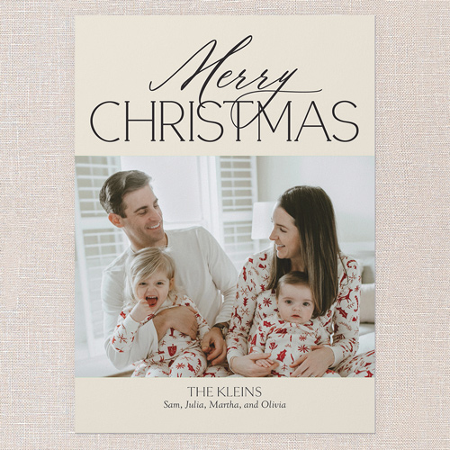 Jolly Gallery Holiday Card, Beige, 5x7 Flat, Christmas, Luxe Double-Thick Cardstock, Square, Cream