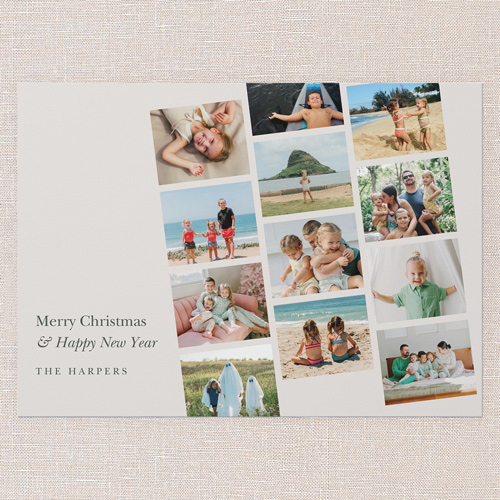 Falling Filmstrips Holiday Card, Beige, 5x7 Flat, Christmas, 100% Recycled Cardstock , Square, Beige