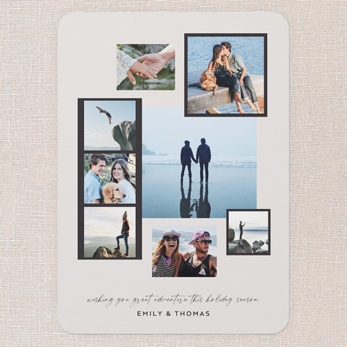 Travel Adventure Holiday Card, Grey, 5x7 Flat, Holiday, Standard Smooth Cardstock, Rounded, Whisper Gray