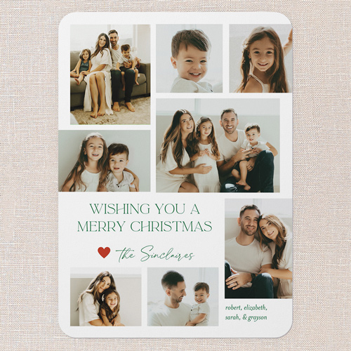Modern Family Greetings Holiday Card, White, 5x7 Flat, Christmas, Standard Smooth Cardstock, Rounded, White