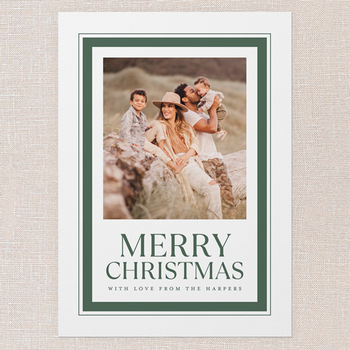 Classic Wishes Holiday Card, Green, 5x7 Flat, Christmas, Pearl Shimmer Cardstock, Square, Tree
