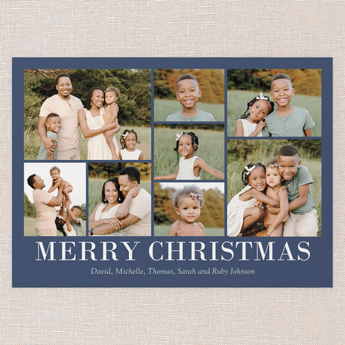 Blue Border Gallery Holiday Card, Blue, 5x7 Flat, Christmas, Matte, Signature Smooth Cardstock, Square, Blue