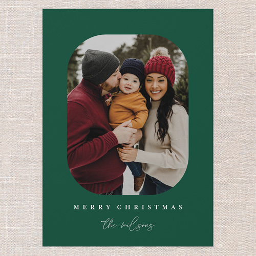 Timeless Frame Holiday Card, Green, 5x7 Flat, Christmas, Matte, Signature Smooth Cardstock, Square, Tree