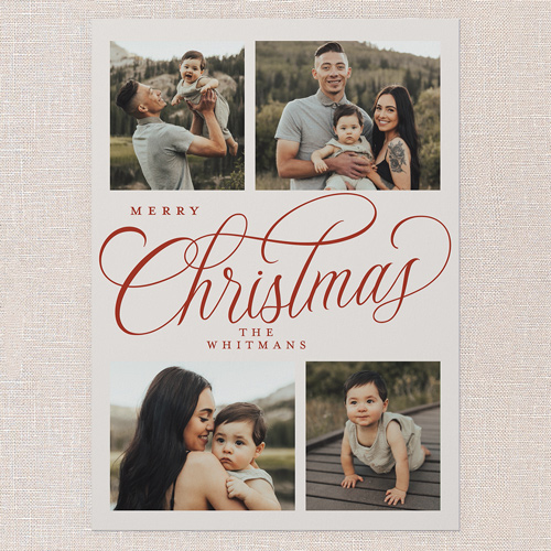 Modern Year Holiday Card, Red, 5x7 Flat, Christmas, Standard Smooth Cardstock, Square, Red