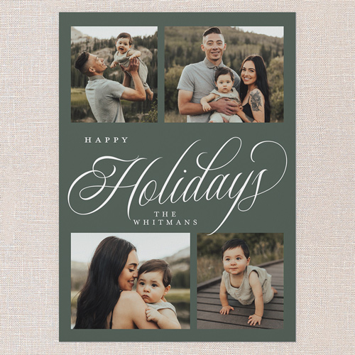 Modern Year Holiday Card, Green, 5x7 Flat, Holiday, Pearl Shimmer Cardstock, Square, Rosemary