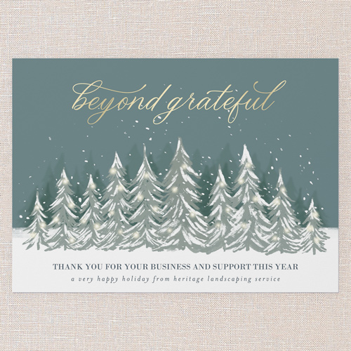 Winter Appreciation Holiday Card, Green, 5x7 Flat, Holiday, Standard Smooth Cardstock, Square, Forest