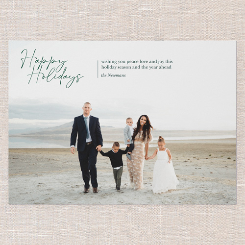 Tranquil Greetings Holiday Card, Green, 5x7 Flat, Holiday, Luxe Double-Thick Cardstock, Square, Tree