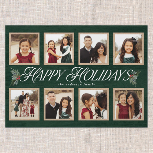 Woodland Sprigs Holiday Card, Green, 5x7 Flat, Holiday, Standard Smooth Cardstock, Square, Tree