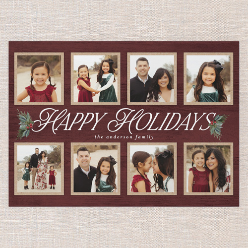 Woodland Sprigs Holiday Card, Red, 5x7 Flat, Holiday, Standard Smooth Cardstock, Square, Velvet