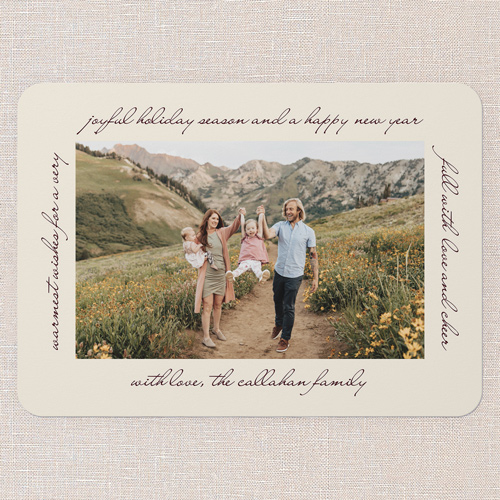 Sincere Greetings Holiday Card, Beige, 5x7 Flat, Holiday, 100% Recycled Cardstock , Rounded, Cream