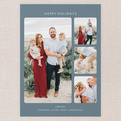 Simple Gathering Holiday Card, Blue, 5x7 Flat, Holiday, Standard Smooth Cardstock, Square, Wave