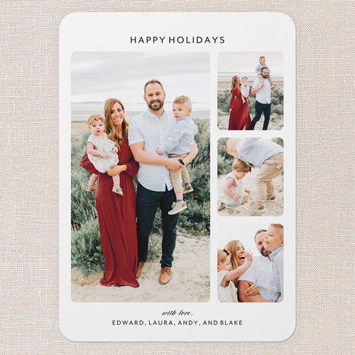Simple Gathering Holiday Card, White, 5x7 Flat, Holiday, Standard Smooth Cardstock, Rounded, White